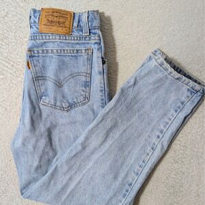 Levi's 512 Jeans Women 12.5 Light Wash Vintage Orange Tab High Rise Tapered Leg